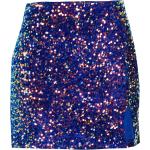 Cobaltblaue Unifarbene Mini Miniröcke mit Reißverschluss aus Samt für Damen Größe S 