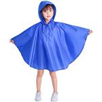 Natashas Kinder Mädchen Jungen Regenponcho Wasserdicht Regenjacke Regenmantel Softshelljacke mit Kapuze (Blau, 80/92)