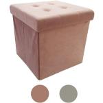 Reduzierte Rosa Sitzhocker aus Samt klappbar Breite 0-50cm, Höhe 0-50cm, Tiefe 0-50cm 