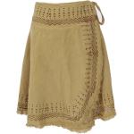 Khakifarbene Ethno Guru-Shop Goa Sommerröcke aus Baumwolle für Damen für den für den Sommer 