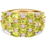 Reduzierte Grüne Peridot Ringe vergoldet mit Peridot für Damen 