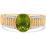 Grüne Peridot Ringe vergoldet mit Zirkon für Damen 