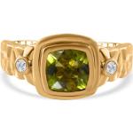 Grüne Peridot Ringe vergoldet mit Zirkon für Damen 