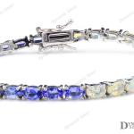 Silberne Edelstein Armbänder poliert aus Silber mit Tansanit für Damen 