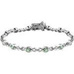 Mintgrüne Edelstein Armbänder aus Silber mit Granat für Damen 