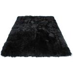 Schwarze Industrial Schaffelle & Schaffellteppiche mit Australien-Motiv aus Lammfell 160x230 
