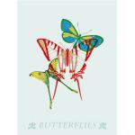 Reduzierte Pinke Poster mit Insekten-Motiv aus Papier Hochformat 60x40 