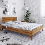 Braune Moderne Basilicana Rechteckige Holzbetten geölt aus Massivholz 200x190 