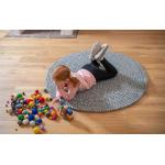 Graue Moderne Nachhaltige Runde Filzkugelteppiche 90 cm aus Wolle 