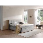 Hellgraue Naturoo Betten mit Matratze aus Stoff 180x200 