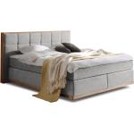 Hellgraue Naturoo Betten mit Matratze aus Eiche 200x200 