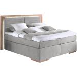 Hellgraue Naturoo Betten mit Matratze aus Massivholz 160x200 