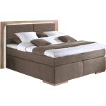 Graue Naturoo Betten mit Matratze aus Massivholz 180x200 