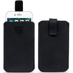 Schwarze NAUC Handyhüllen mit Bildern mit Klettverschluss aus Glattleder 