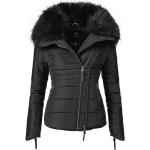 Schwarze Gesteppte Navahoo Winterjacken mit Reißverschluss für Damen Größe XL für den für den Winter 
