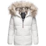 Reduzierte Weiße Gesteppte Wasserdichte Navahoo Jacken mit Fellkapuze Metallic mit Reißverschluss aus Fleece für Damen Größe M für den für den Winter 