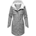 Graue Casual Wasserdichte Maxi Trenchcoats lang aus Jersey für Damen Größe M für den für den Herbst 