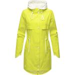 Limettengrüne Casual Wasserdichte Maxi Trenchcoats lang aus Softshell mit Kapuze für Damen Größe XL für den für den Herbst 