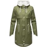 Olivgrüne Casual Wasserdichte Mini Kapuzenmäntel aus Softshell mit Kapuze für Damen Größe 3 XL für den für den Herbst 