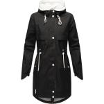 Schwarze Casual Wasserdichte Maxi Trenchcoats lang aus Softshell mit Kapuze für Damen Größe S für den für den Herbst 