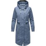 Blaue Elegante Wasserdichte Winddichte Maxi Trenchcoats lang mit Kapuze für Damen Größe XXL 
