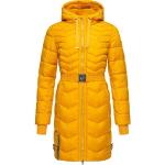 Gelbe Gesteppte Wasserdichte Winddichte Navahoo Stehkragen Damensteppmäntel & Damenpuffercoats mit Reißverschluss aus Polyester schmutzabweisend Größe L für den für den Winter 