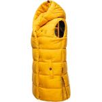 Gelbe Gesteppte Sportliche Wasserdichte Longwesten aus Fleece mit Kapuze für Damen Größe XS für den für den Winter 