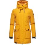 Gelbe Winterjacken mit Kapuze für Damen Größe XL für den für den Winter 