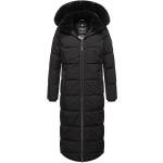 Reduzierte Schwarze Navahoo Maxi Kapuzenmäntel aus Fleece für Damen Größe XS für den für den Winter 