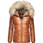 Zimtfarbene Gesteppte Wasserdichte Navahoo Jacken mit Fellkapuze Metallic mit Reißverschluss aus Fleece für Damen Größe XS für den für den Winter 