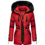 Reduzierte Rote Unifarbene Navahoo Jacken mit Fellkapuze mit Kapuze für Damen Größe XL für den für den Herbst 