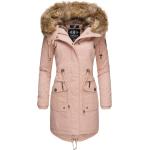 Rosa Karo Mini Kapuzenmäntel mit Reißverschluss aus Baumwolle für Damen Größe XL für den für den Winter 