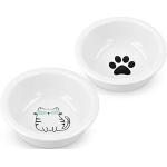 Reduzierte Weiße Runde Futternäpfe für Katzen aus Keramik 