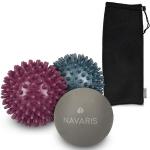 Navaris Gymnastikball, 3x Massageball Set - 2x Igelball, 1x Lacrosse Ball - Fitnessball, grau|lila