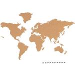 Braune Weltkarten mit Weltkartenmotiv aus Kork 