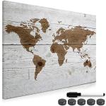Braune Weltkarten mit Weltkartenmotiv aus Papier 