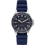 Reduzierte Blaue Wasserdichte Timex Herrenarmbanduhren aus Edelstahl 