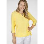 Reduzierte Gelbe Unifarbene Casual 3/4-ärmelige V-Ausschnitt Tunika-Blusen für Damen Größe L 