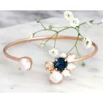 Marineblaue Herrenarmbänder aus Kristall mit Echte Perle für die Braut 