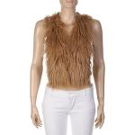 NAVYBOOT Knitted Gilet Faux Fur-Collar XS beige camel NEW