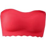 Reduzierte Rote Sexy T-Shirt-BHs in 120D ohne Bügel für Damen Größe XXL 