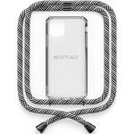 NECKLACY Handykette Handyhülle zum umhängen - für iPhone X/XS - Case / Handyhülle mit Band zum umhängen - Trageband Hals mit Kordel - Smartphone Necklace, Domino Swirl Gunmetal