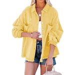 Gelbe Vintage Übergangsjacken aus Baumwolle für Damen Größe S 