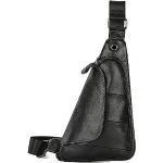 Schwarze Elegante Bodybags aus Rindsleder für Herren klein 