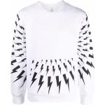Neil Barrett Sweatshirt mit Blitz-Print - Weiß