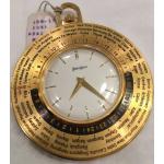 Silberne Herrentaschenuhren vergoldet aus Kristall mit Weltzeit-Zifferblatt mit Rubin mit Kunststoff-Uhrenglas mit Metallarmband 
