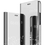 Silberne Samsung Galaxy S21 Ultra 5G Hüllen Art: Flip Cases durchsichtig aus PU stoßfest 