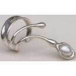 Silberne Ear Cuffs & Ohrklemmen aus Gold 24 Karat mit Echte Perle 