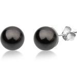 Nenalina Paar Ohrstecker »Basic Synthetische Perle 925 Silber«, schwarz, schwarz
