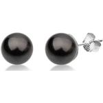 Nenalina Paar Ohrstecker »Basic Synthetische Perle 925 Silber«, schwarz, schwarz